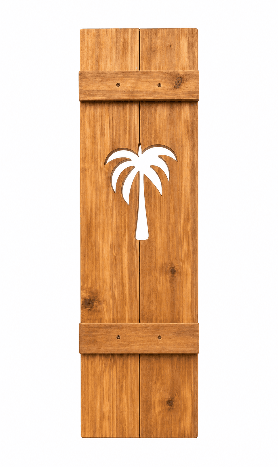 Palm shutter in Cedar