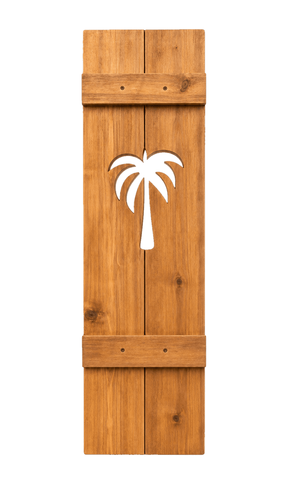 Palm shutter in Cedar